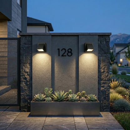 Modern Outdoor Wall Light LED Exterior Wall Sconce Waterproof IP65 Outside Wall Lamp Black Square Downlight Porch Light Patio Garden Garage Front Door House Wall Mounted Lighting Fixture Warm White Natural White Cold White