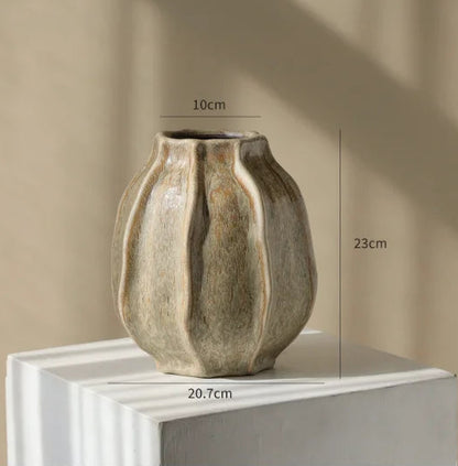 Coarse Earthenware Vase Ceramic Flower Pot Flower Vase Chinese Traditional Vintage Porcelain Earthenware Pot Flowerpot Vases