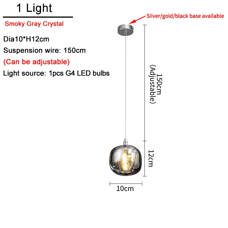 Modern Nordic LED Crystal Chandelier Luxury Pendant Light For Living Room Bedroom Dining Room Attic Kitchen Home Lustre Lamp