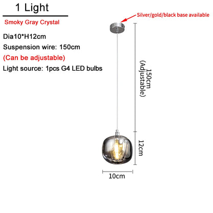 Modern Nordic LED Crystal Chandelier Luxury Pendant Light For Living Room Bedroom Dining Room Attic Kitchen Home Lustre Lamp