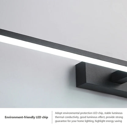 Luxury LED Bathroom Vanity Light Modern Linear Mirror Light Black Wall Lamp Makeup Lighting Fixture Bedroom Washroom Hotel Home Decor