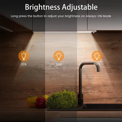 LED Motion Sensor Light Kitchen Lights for Kitchen Bedroom Wardrobe Stair Hallway Restaurant Indoor Rechargeable Strip Wardrobe Lighting Battery Operated Magnetic