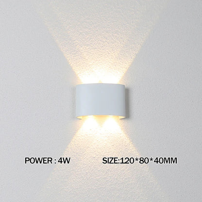 Luxury LED Wall Light Modern Up Down Wall Sconce Black Aluminum Indoor Outdoor Waterproof IP65 Bedroom Living Room Hallway Porch Garden Hotel Lighting