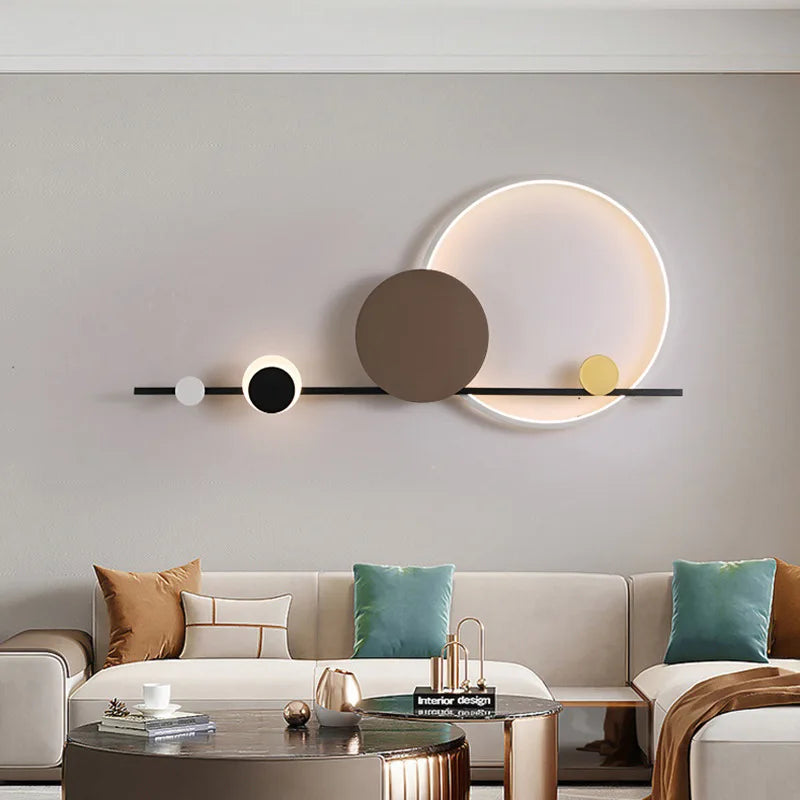 Modern Nordic Art Deco LED Wall Lamp 3000K Living Room Sofa Background Bedroom Bedside Hotel Hall Wall Lighting Creativity Decor