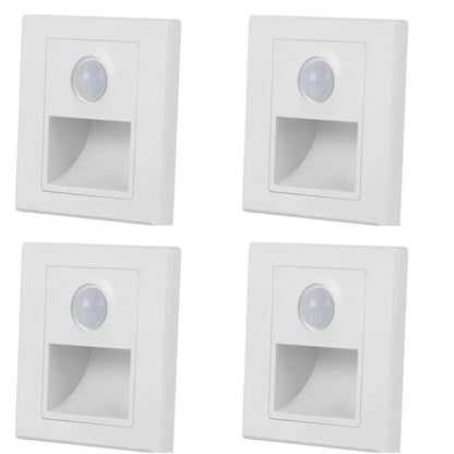 LED Step Lights Indoor Stair Lights Motion Sensor Wall Lights Recessed Staircase Lighting Step Lamp Hallway Night Light Bedroom Closet Cabinet Living Room Lights PIR Sensor Warm White 3000K AC 110V 220V Automatic On Off