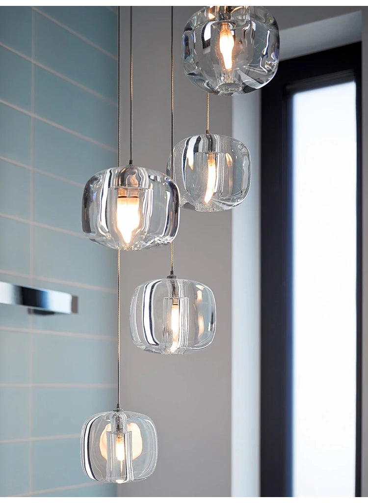 Modern Nordic LED Crystal Chandelier Luxury Pendant Light For Living Room Bedroom Dining Room Attic Kitchen Home Lustre Lamp