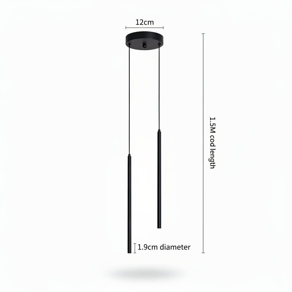 Superfine 2CM Led Pendant Lights Long Tube Hanging Lamp Kitchen Island Dining Room Table Pendant Lamp Bedroom Bedside Droplight