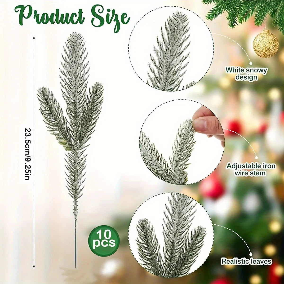 Snow White Artificial Pine Needle Berry Bouquet Christmas Decoration for Xmas Tree Garland Ornament Home Decor New Year DIY Gift