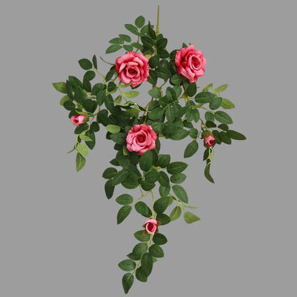 Artificial Green Plant Rose Vine Rattan Garden Home Deco Christmas Tree Props DIY Background Flower Wall Material Window Display