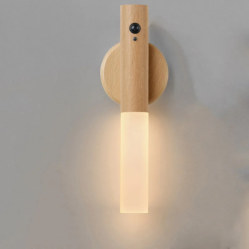 Motion Sensor Night Light LED Rechargeable Magnetic Wall Lamp Wireless Battery Operated Stick On Lights for Living room Hallway Bedroom Stairs Bathroom Cabinets Decor Kitchen Under Cabinet Light Warm White Dimmable USB Charging
