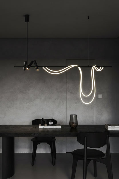 Nordic Hose DIY Chandelier for Kitchen Dining Living Room Center Table Pendant Lights LED Home Decor Suspension Fixture Black