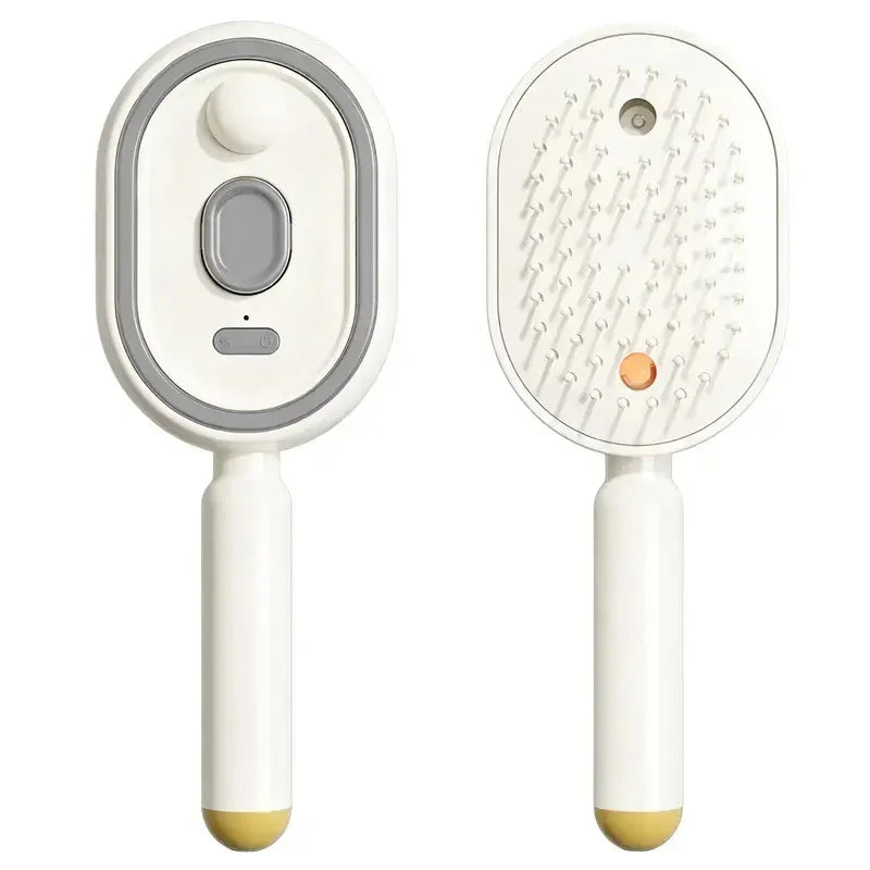 Electric Hair Brush for Anti-Frizz Detangling with Spray, Red Light Therapy & Retractable Teeth – Scalp Massage, Wet & Dry Use