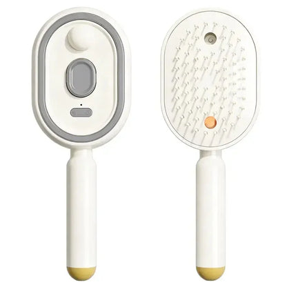 Electric Hair Brush for Anti-Frizz Detangling with Spray, Red Light Therapy & Retractable Teeth – Scalp Massage, Wet & Dry Use