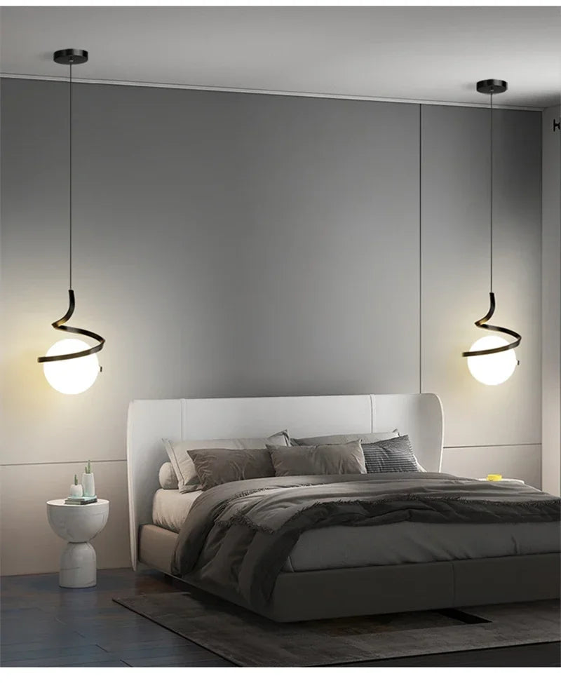 Nordic LED Pendant Light Bedroom bedside hanging line light For Living Home Decoration Dining Table Hanging Lamp Indoor lighting