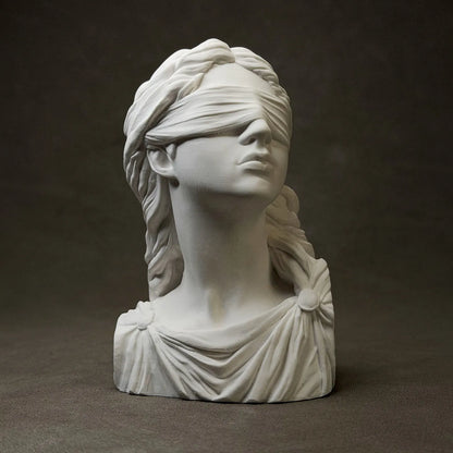 Goddess of Justice Themis Plaster Statue Desk Decoration Classical Artwork Half Body Characters Sculpture Room Aesthetic Decor