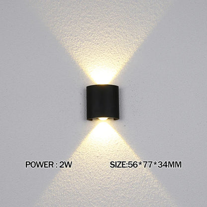 Luxury LED Wall Light Modern Up Down Wall Sconce Black Aluminum Indoor Outdoor Waterproof IP65 Bedroom Living Room Hallway Porch Garden Hotel Lighting