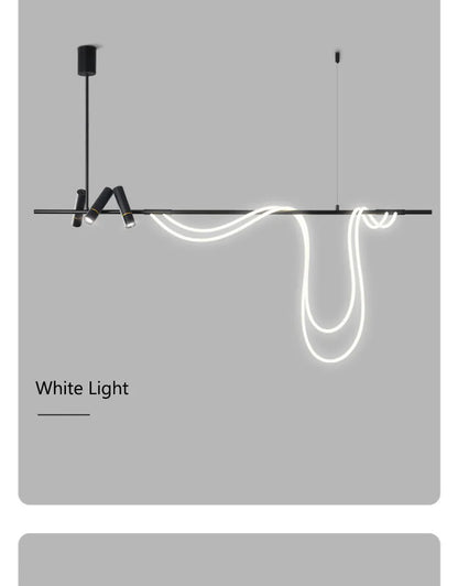 Nordic Hose DIY Chandelier for Kitchen Dining Living Room Center Table Pendant Lights LED Home Decor Suspension Fixture Black