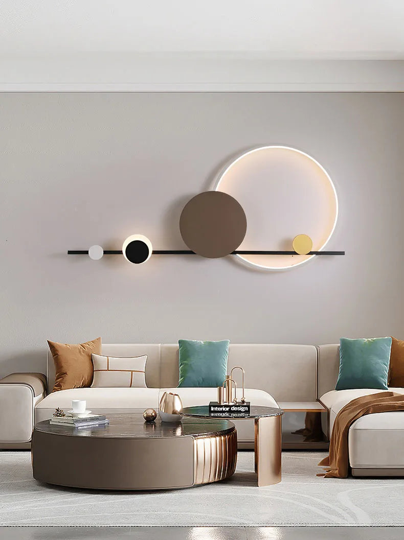 Modern Nordic Art Deco LED Wall Lamp 3000K Living Room Sofa Background Bedroom Bedside Hotel Hall Wall Lighting Creativity Decor