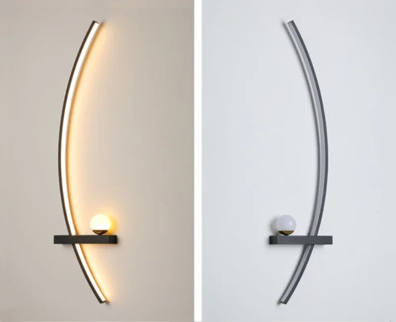 Nordic Minimalist Long Headboard Grille Personalized Bedroom Sofa Modern Internet Famous Living Room Study Background Wall Lamp