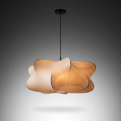 Japanese Wabi-Sabi Silk Pendant Lamp, Unique Artistic Lamp for Dining Room, Bedroom, Living Room, Tea Room
