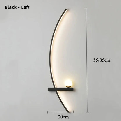 Nordic Minimalist Long Headboard Grille Personalized Bedroom Sofa Modern Internet Famous Living Room Study Background Wall Lamp