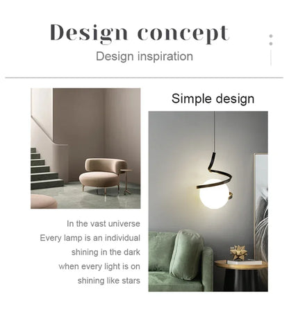 Nordic LED Pendant Light Bedroom bedside hanging line light For Living Home Decoration Dining Table Hanging Lamp Indoor lighting