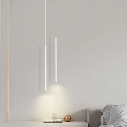 Superfine 2CM Led Pendant Lights Long Tube Hanging Lamp Kitchen Island Dining Room Table Pendant Lamp Bedroom Bedside Droplight