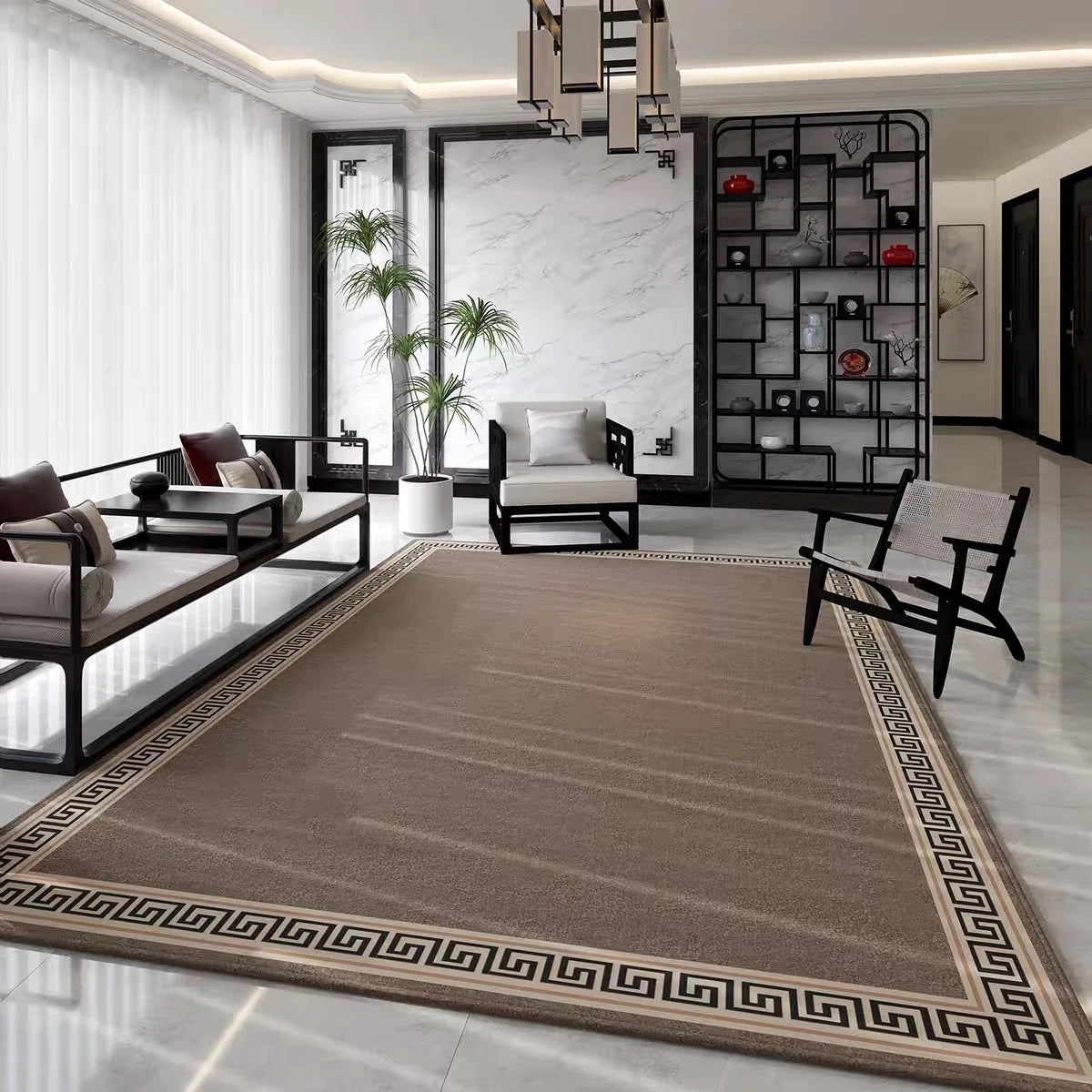 Light luxury carpet, living room floor mat, sofa, coffee table, carpet, home decoration