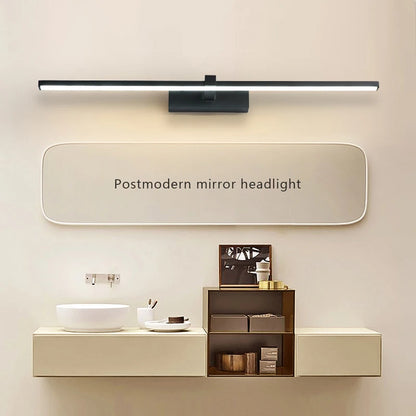 Luxury LED Bathroom Vanity Light Modern Linear Mirror Light Black Wall Lamp Makeup Lighting Fixture Bedroom Washroom Hotel Home Decor