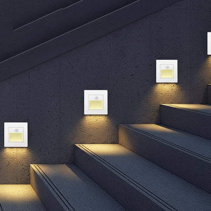 LED Step Lights Indoor Stair Lights Motion Sensor Wall Lights Recessed Staircase Lighting Step Lamp Hallway Night Light Bedroom Closet Cabinet Living Room Lights PIR Sensor Warm White 3000K AC 110V 220V Automatic On Off