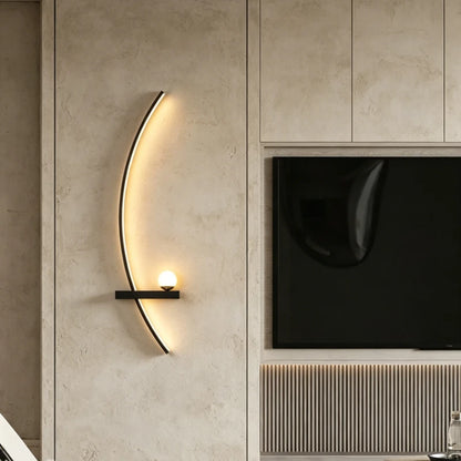 Nordic Minimalist Long Headboard Grille Personalized Bedroom Sofa Modern Internet Famous Living Room Study Background Wall Lamp