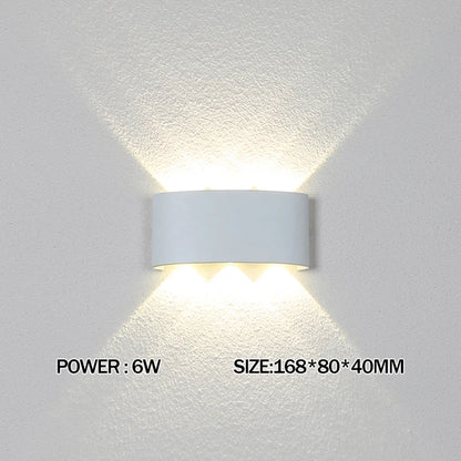 Luxury LED Wall Light Modern Up Down Wall Sconce Black Aluminum Indoor Outdoor Waterproof IP65 Bedroom Living Room Hallway Porch Garden Hotel Lighting