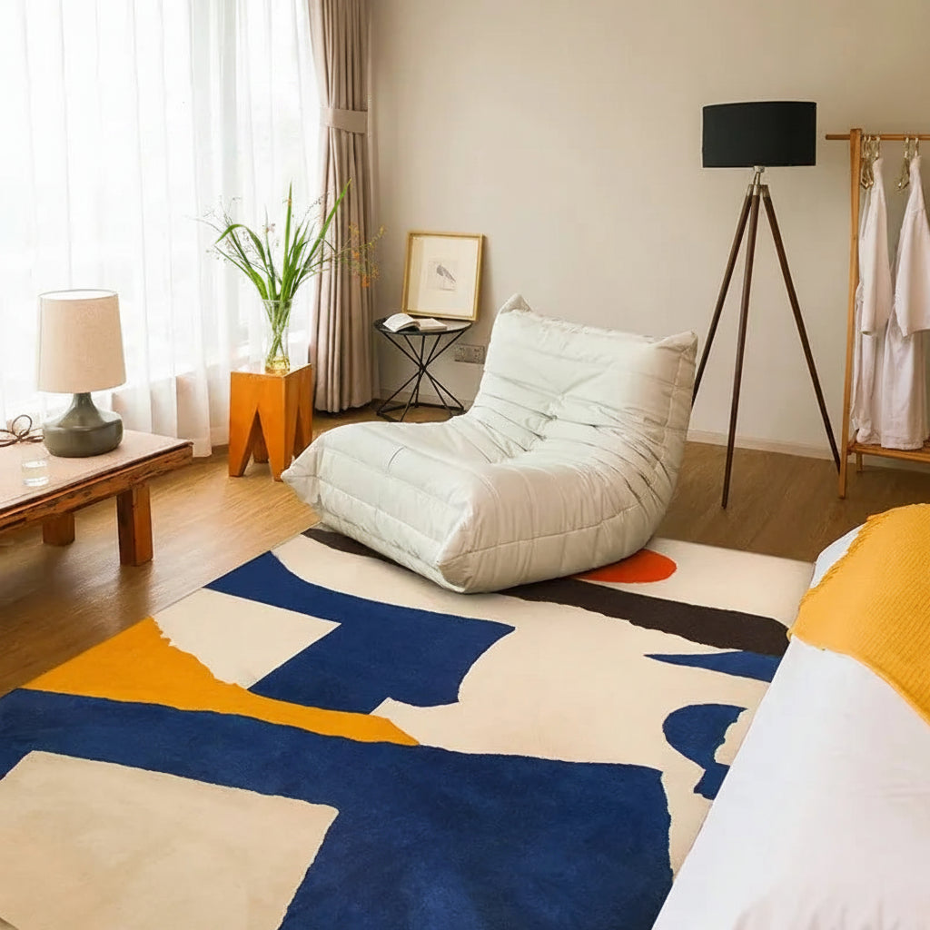 Modern Abstraction Carpets for Living Room Nordic Bedroom Decor Plush Carpet Home Art Floor Mat Large Area Thicken Non-slip Rug