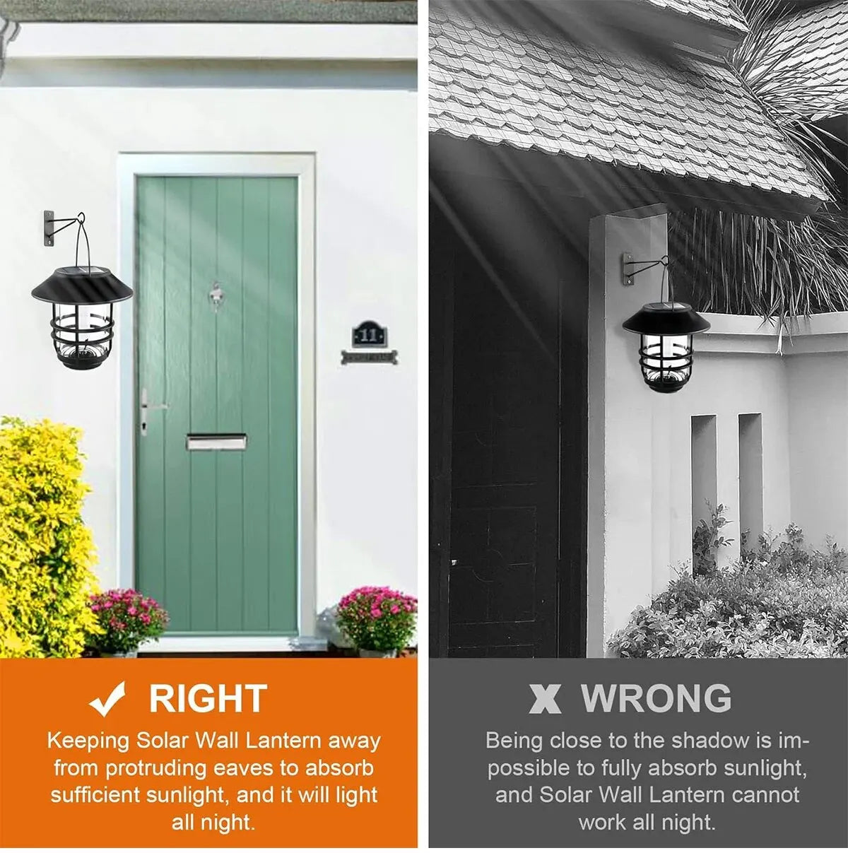 Solar Lantern Outdoor Hanging Lantern Flickering Flame Solar Lights Waterproof IP44 Garden Lights Patio Lights Porch Lights Wall Mounted Fence Lights Dusk to Dawn Auto On Off LED Lantern Decorative Outdoor Lighting Warm Light