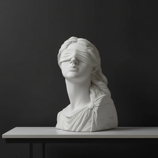 Goddess of Justice Themis Plaster Statue Desk Decoration Classical Artwork Half Body Characters Sculpture Room Aesthetic Decor