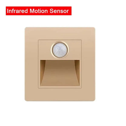 LED Step Lights Indoor Stair Lights Motion Sensor Wall Lights Recessed Staircase Lighting Step Lamp Hallway Night Light Bedroom Closet Cabinet Living Room Lights PIR Sensor Warm White 3000K AC 110V 220V Automatic On Off
