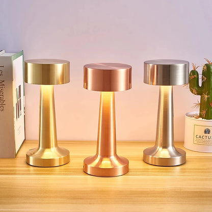 Retro Table Lamp Metal Touch Decor for Bar Coffee Restaurant Decoration Light Desk LED Rechargeable Night Light Bedroom Decor
