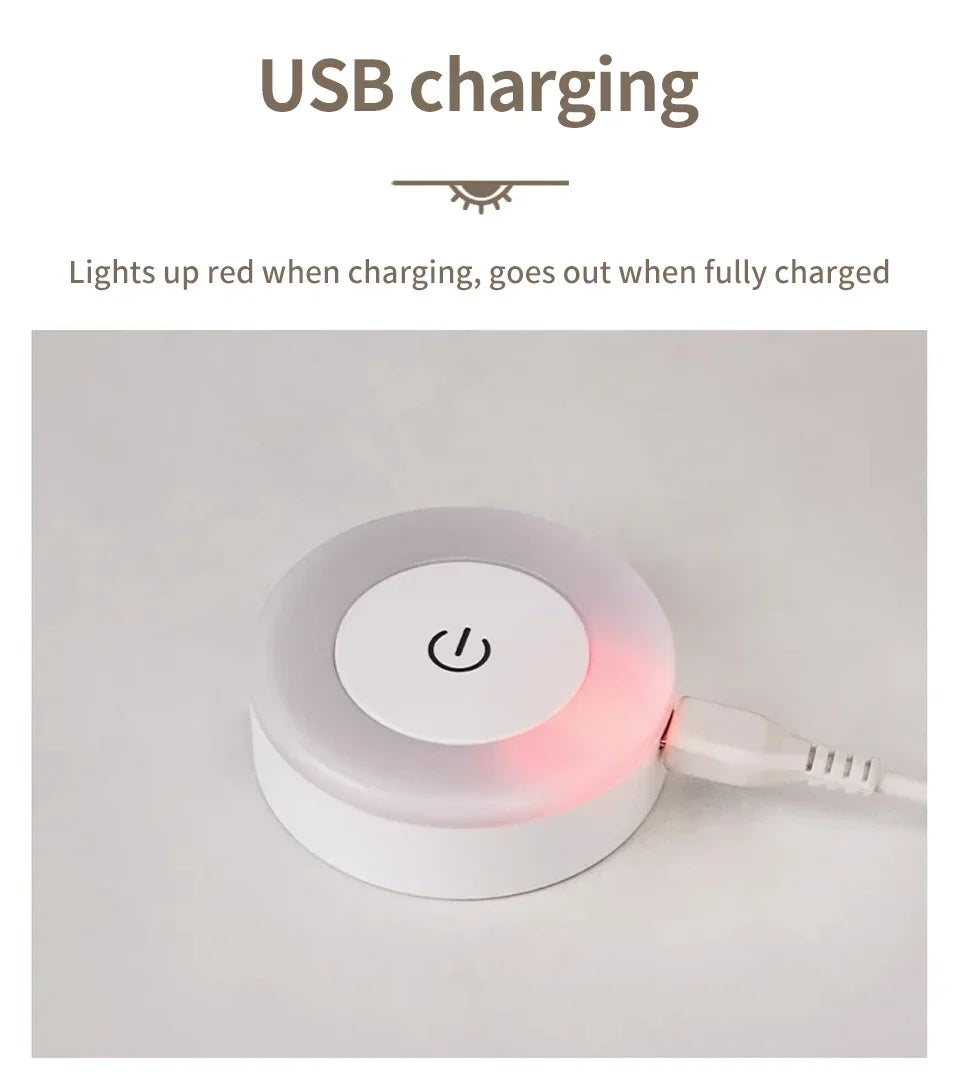Luxury Touch LED Night Light Rechargeable Wireless Wall Sconce for Bedroom Closet Cabinet Living Room Hallway Nursery Warm White Dimmable Puck Light Battery Operated Tap Light Under Cabinet Stairway Wardrobe Bathroom Kitchen Home Décor