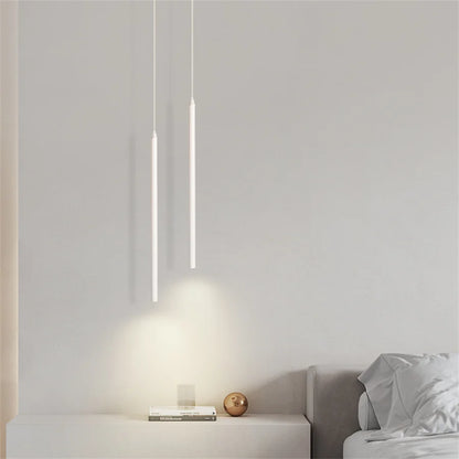 Superfine 2CM Led Pendant Lights Long Tube Hanging Lamp Kitchen Island Dining Room Table Pendant Lamp Bedroom Bedside Droplight
