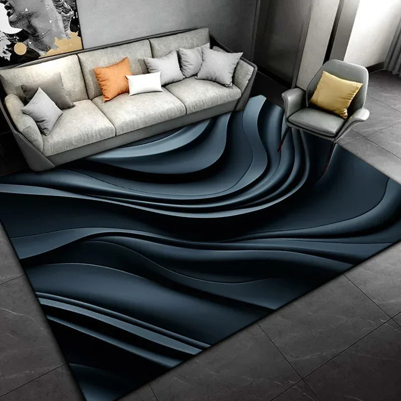 Black Cartoon Area Rug,Carpet Rug for Living Room Bedroom Sofa Doormat Decoration, Kids Play Non-slip Floor Play Mat  Ковер Gift
