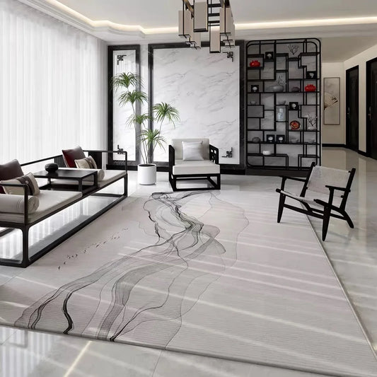 Light luxury carpet, living room floor mat, sofa, coffee table, carpet, home decoration
