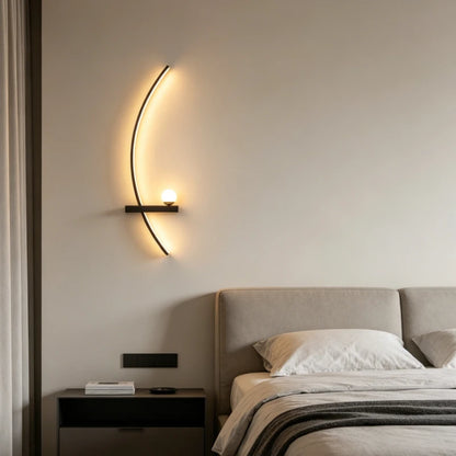 Nordic Minimalist Long Headboard Grille Personalized Bedroom Sofa Modern Internet Famous Living Room Study Background Wall Lamp