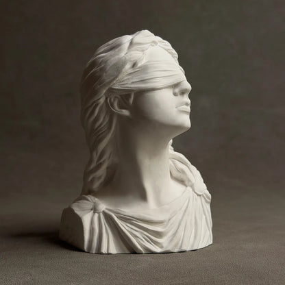 Goddess of Justice Themis Plaster Statue Desk Decoration Classical Artwork Half Body Characters Sculpture Room Aesthetic Decor