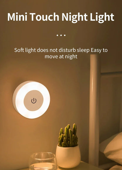 Luxury Touch LED Night Light Rechargeable Wireless Wall Sconce for Bedroom Closet Cabinet Living Room Hallway Nursery Warm White Dimmable Puck Light Battery Operated Tap Light Under Cabinet Stairway Wardrobe Bathroom Kitchen Home Décor