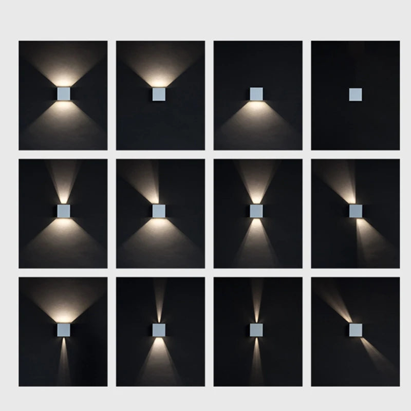 LED Wall Lamp Modern Up Down Wall Sconce Black Waterproof Aluminum Light Fixture Indoor Outdoor Bedroom Living Room Hallway Hotel Decor