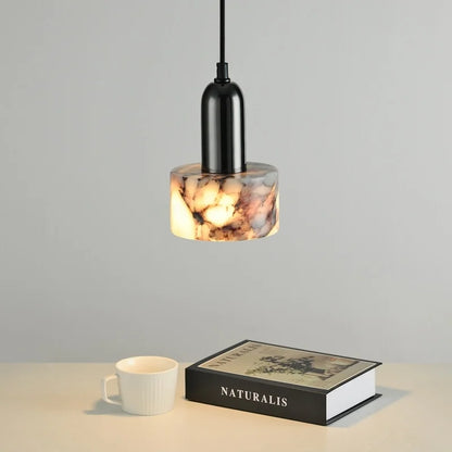IWHD Bulgari Marble LED Pendant Lights Fixture Bedside Cafe Living Room Kitchen Loft Iron Socket Hanging Lamp Lighting Luminaire