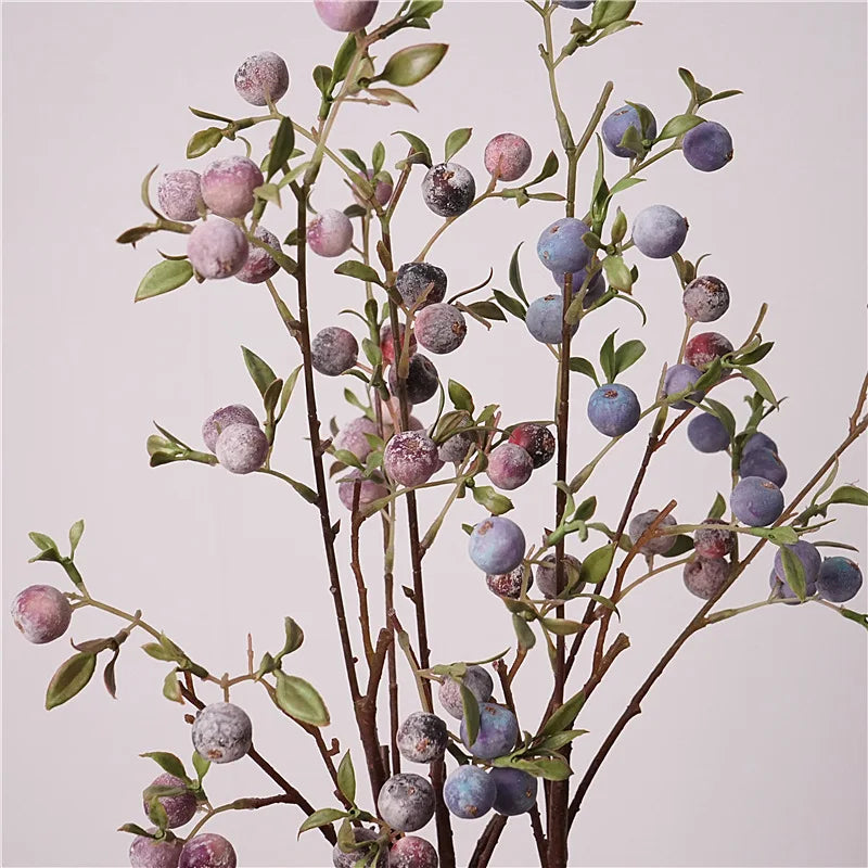gardening fruit ornaments, long branches with frost, small apples fun plants, Christmas festive flower arrangement customization