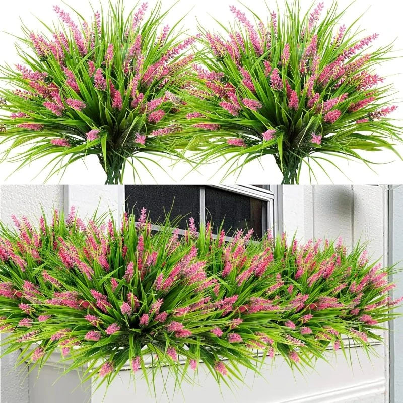 Artificial Plastic Lavender Flower Plant Wedding Bridal Bouquet Holiday Decor Vase Home Table Ourdoor Yard Party DIY Decor Props