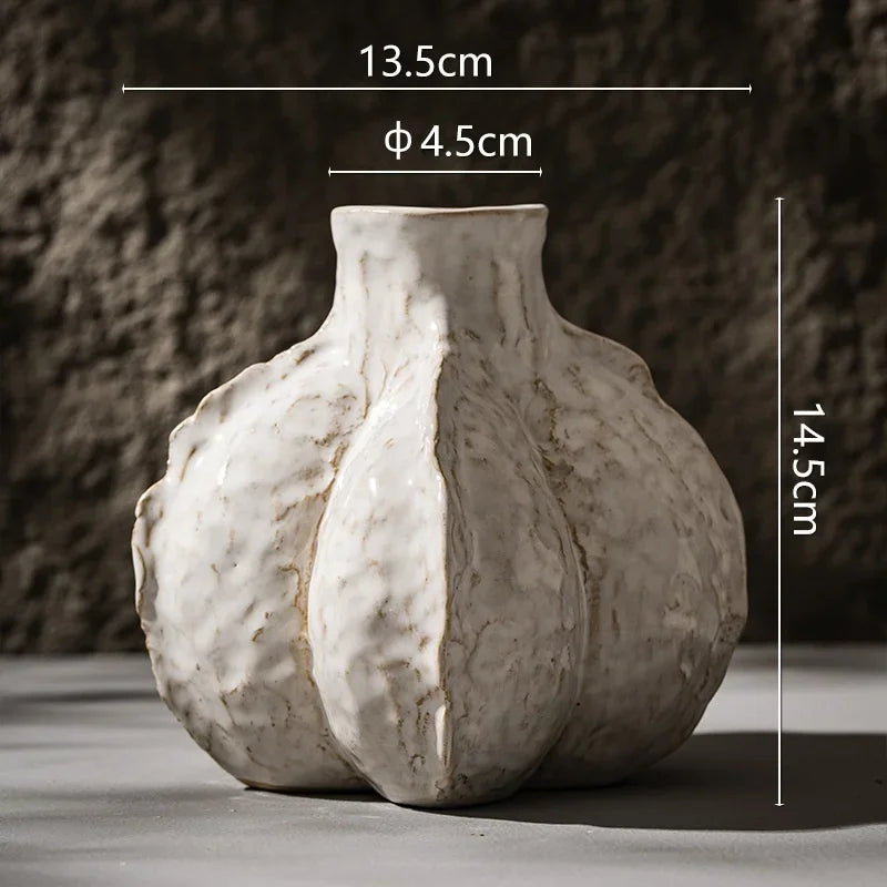 New Design Unique Ceramic Nordic Vase Home Ornament Living Room Tabletop Centerpiece Fresh Flower Pampas Grass Boho Art