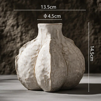 New Design Unique Ceramic Nordic Vase Home Ornament Living Room Tabletop Centerpiece Fresh Flower Pampas Grass Boho Art